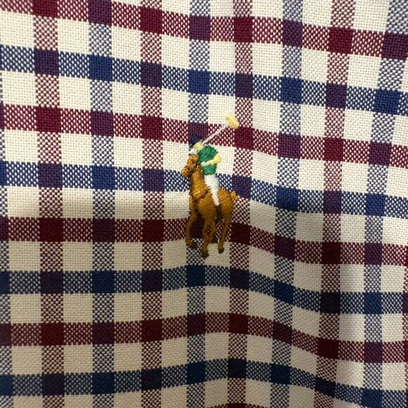 Ralph Lauren Polo Men's Classic Blue/Red Check Button-Down Oxford Shirt 3XB Logo - Picture 4 of 10